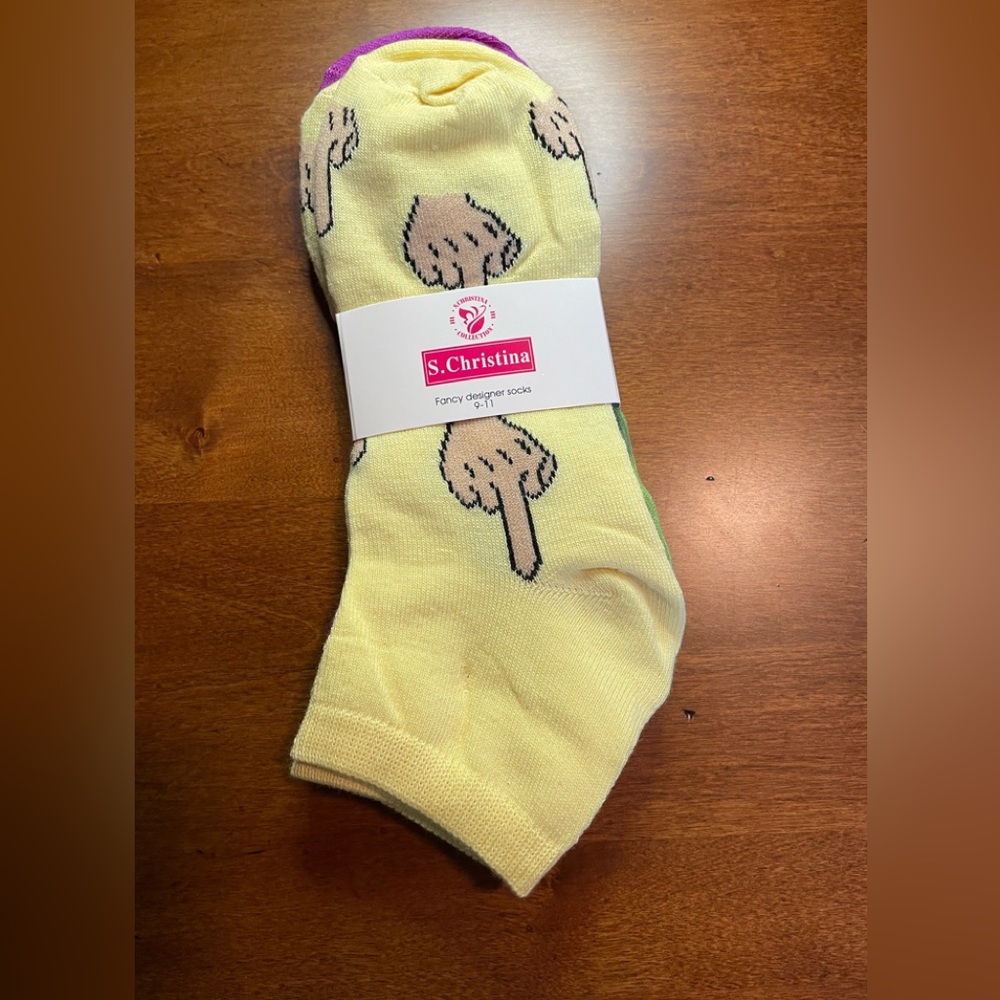 Socks. Women’s Middle Finger Print Socks. New in package.